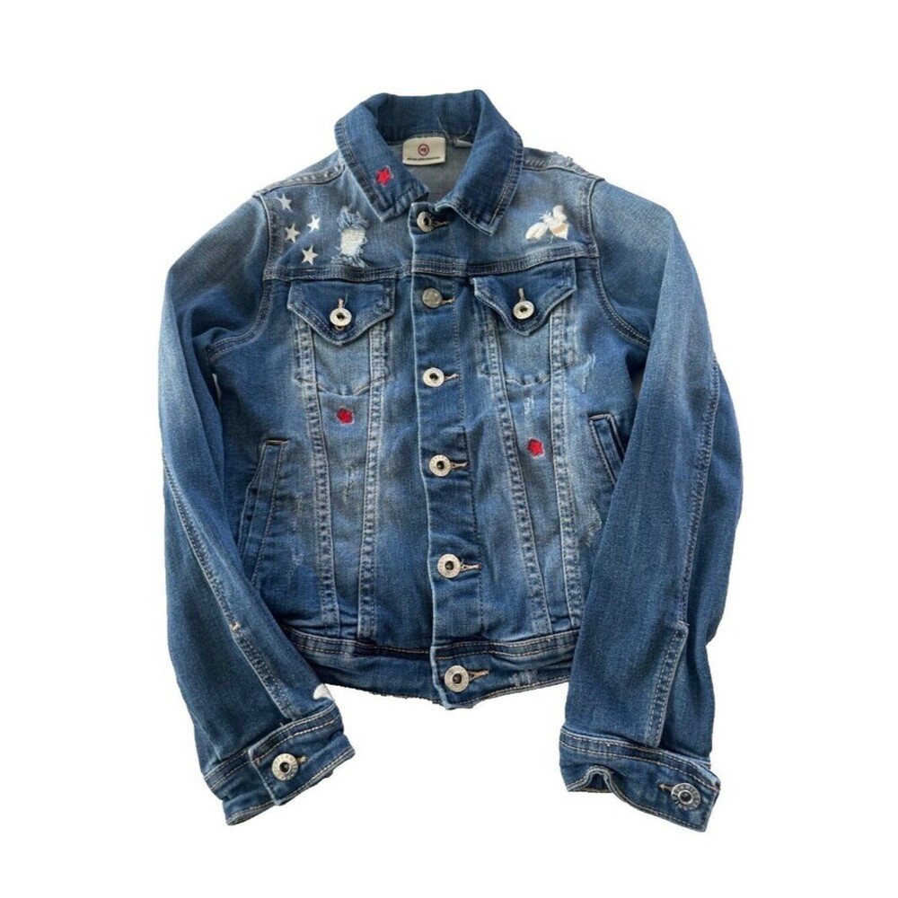 AG Adriano Goldschmied Girls' LG Big Ella Jacket Stars Bees Distressed